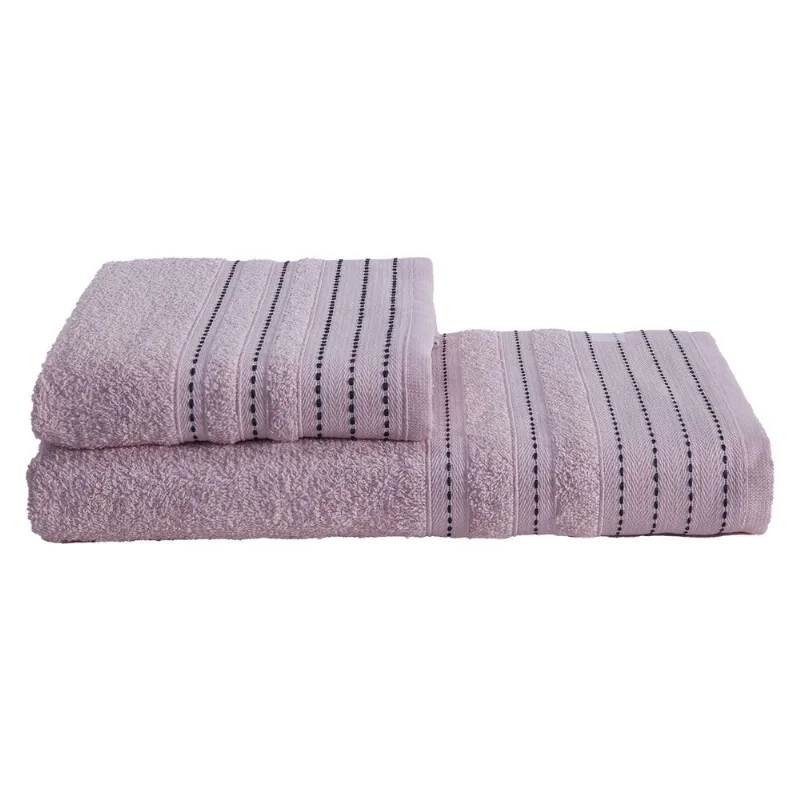 Jogo De Toalhas 01 Banho E 01 Rosto Milano Rosa Blush