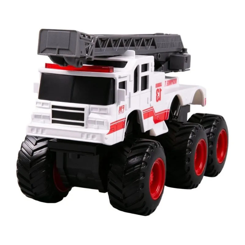 Miniatura Caminhão Builder Zone Ladder Truck Branco Maisto 21191