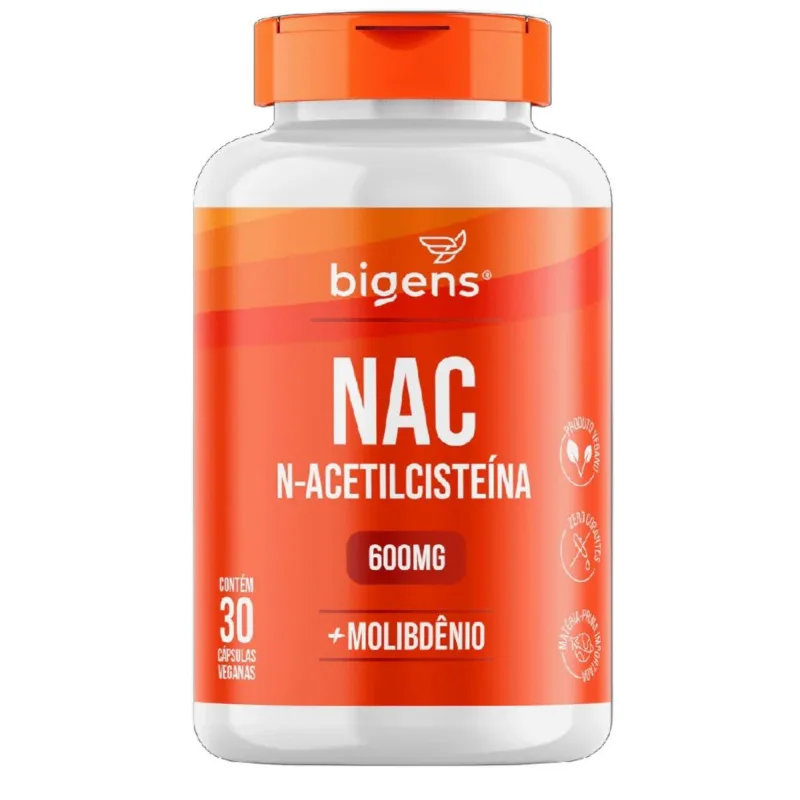 NAC N-ACETIL CISTEINA + MOLIBDENIO 600MG 30 CAPS BIGENS