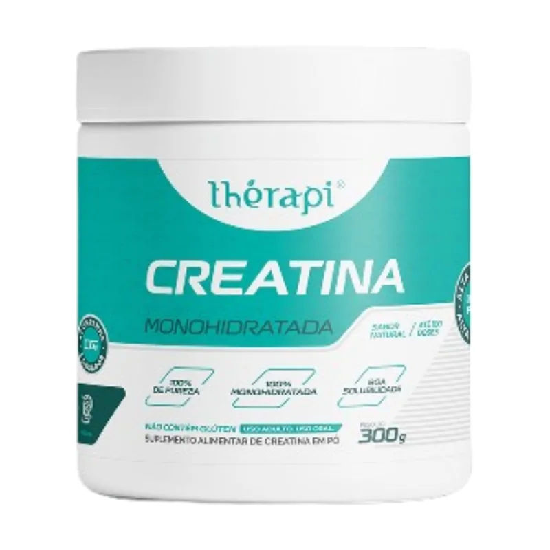 CREATINA MONOHIDRATADA THERAPI 100% PURA 300G SEM SABOR - Thérapi - Suplementos Alimentares