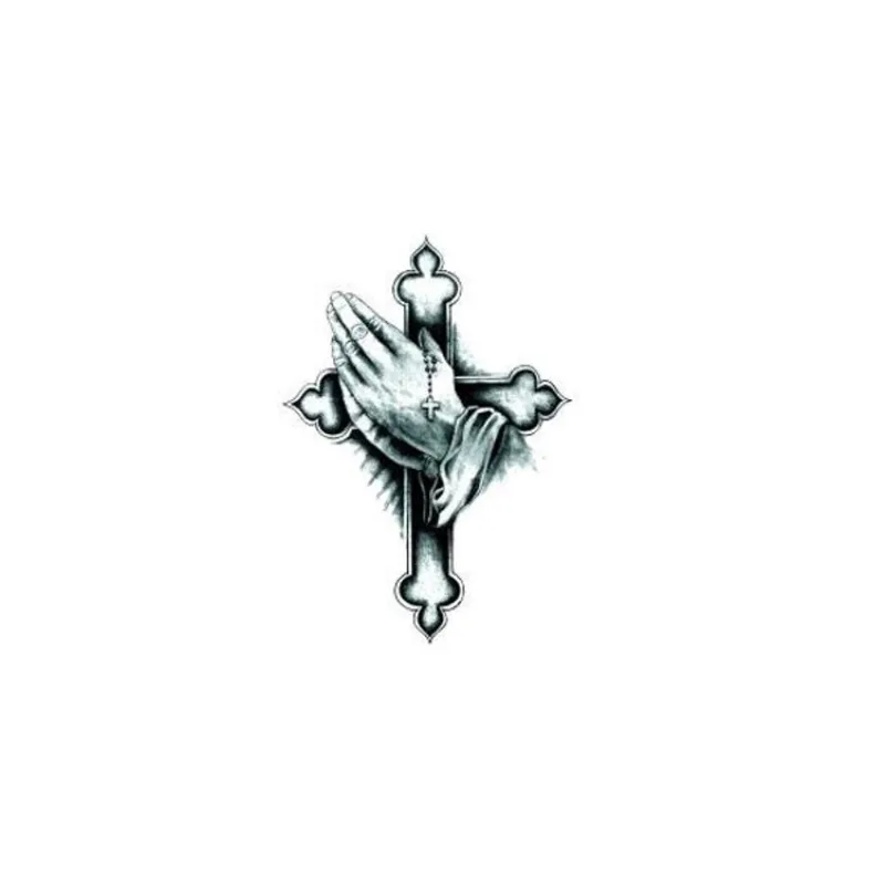 Tatuagem Temporária Tercço Cruz Modelo 10X6Cm