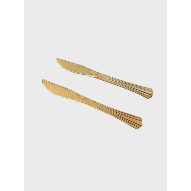Faca Acrilico Cromado Dourado C/8 Viggui