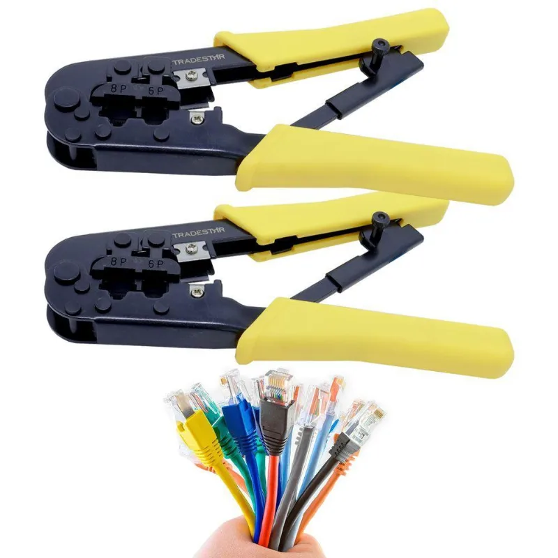 Kit 2 Alicate Crimpar Rj45 Rj11 Crimpador Cabo Rede Pro