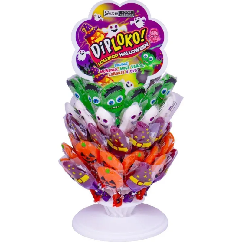 Doce Dip Loko Lollipop Halloween - Danilla Foods - Não Informado - Mercearia