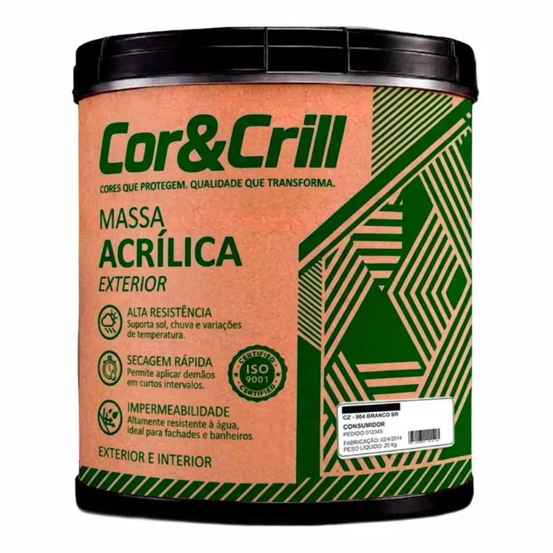 Massa Acrílica Exterior 20kg Cor&Crill