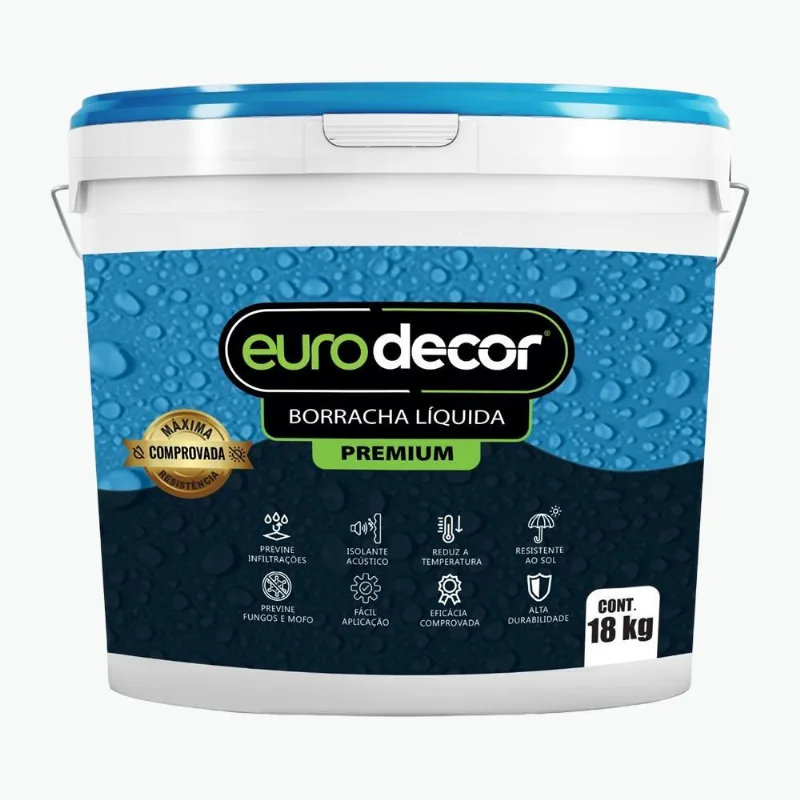 Tinta Acrílica Fosco Borracha Líquida 18Kg Eurodecor Tinta Acrílica Fosco Borracha Líquida Branco Neve 18Kg Eurodecor