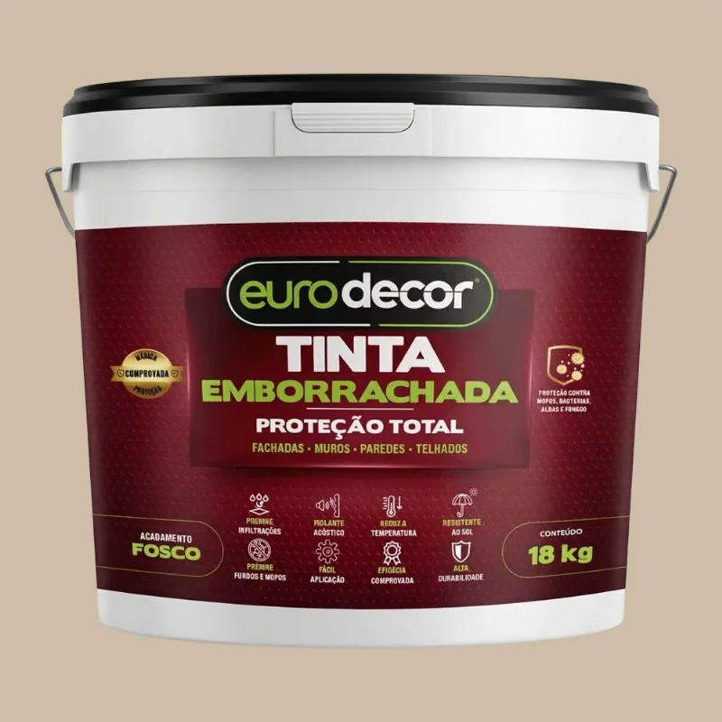 Tinta Acrílica Fosco Emborrachada 18Kg Eurodecor Tinta Acrílica Fosco Emborrachada Areia 18Kg Eurodecor