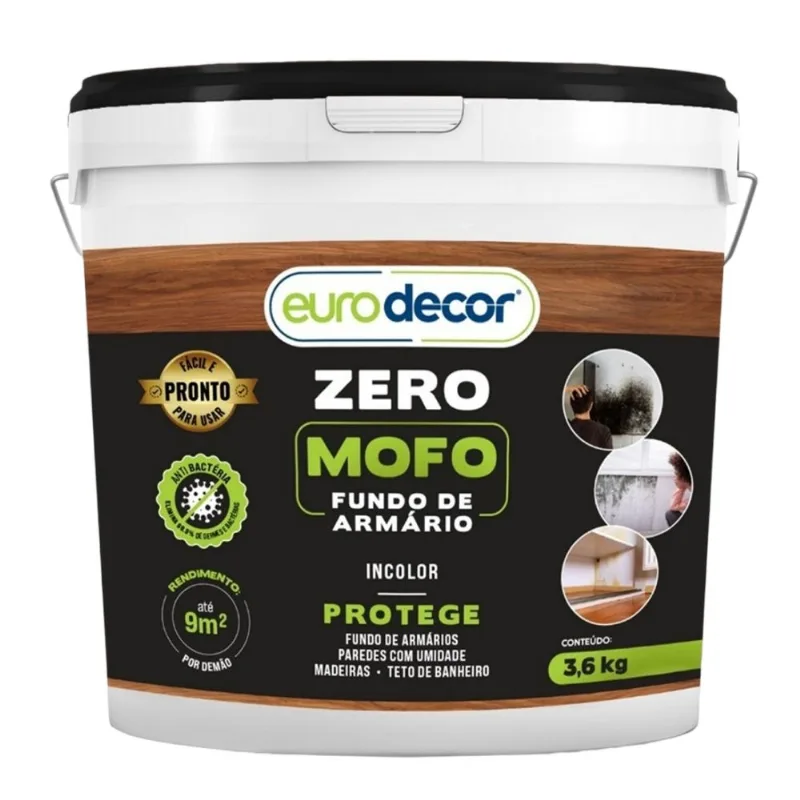Zero Mofo Fundo de Armário Incolor Eurodecor Zero Mofo Fundo de Armário Incolor 3,6Kg Eurodecor