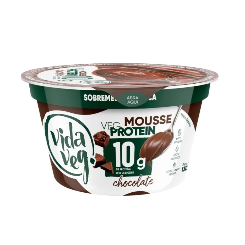 Mousse Chocolate 10g de Proteinas Sem Lactose Vida Veg 130g