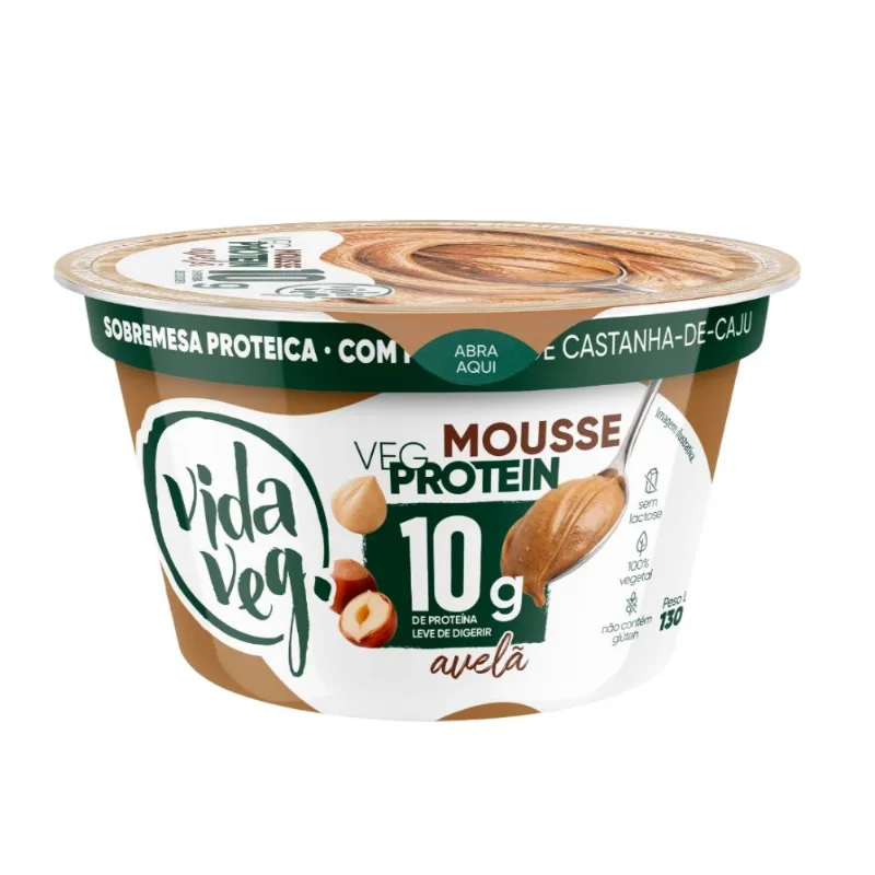 Mousse Avelã 10g de Proteinas Sem Lactose Vida Veg 130g