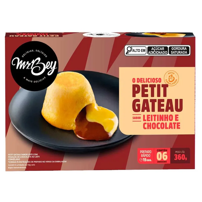 Petit Gateau Leite e Chocolate Mr. Bey 360g