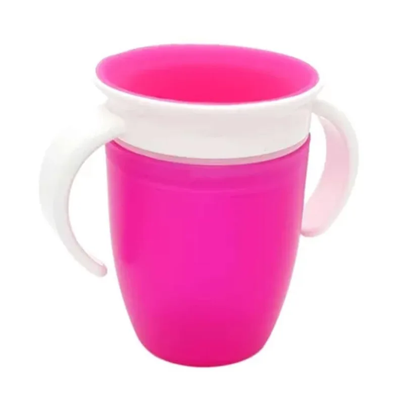 Copo 360 Miracle Cup 6M Com Alça E Tampa Treinamento Rosa