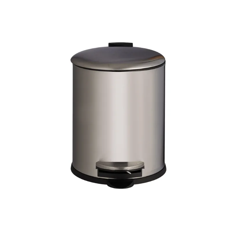 Lixeira Aço Inox Escovado Redonda 5l Tiklar