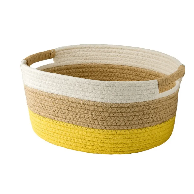 Cesto Corda Trançado Amarelo 30.5x26x15cm Tiklar