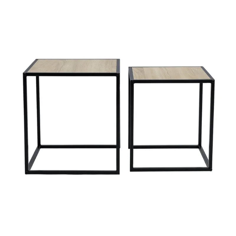 Mesa Ninho Lateral Com 2 Mesas 34x34 E 30x30cm Tiklar