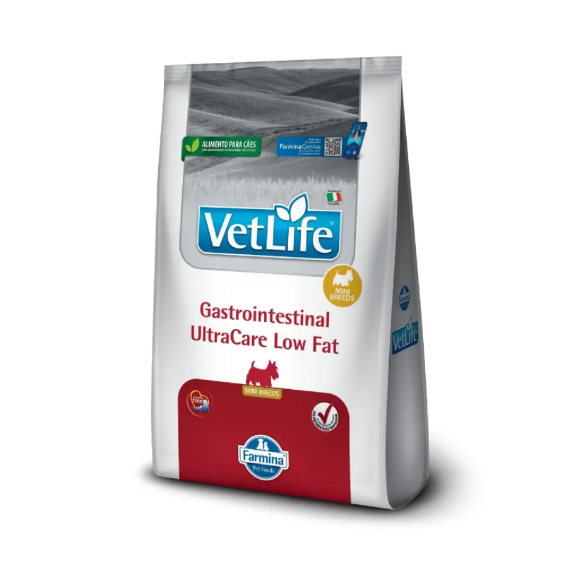 Ração Vet Life Gastrointestinal UltraCare Low Fat para Cães Adultos Raças Mini e Pequenas - Vet Life