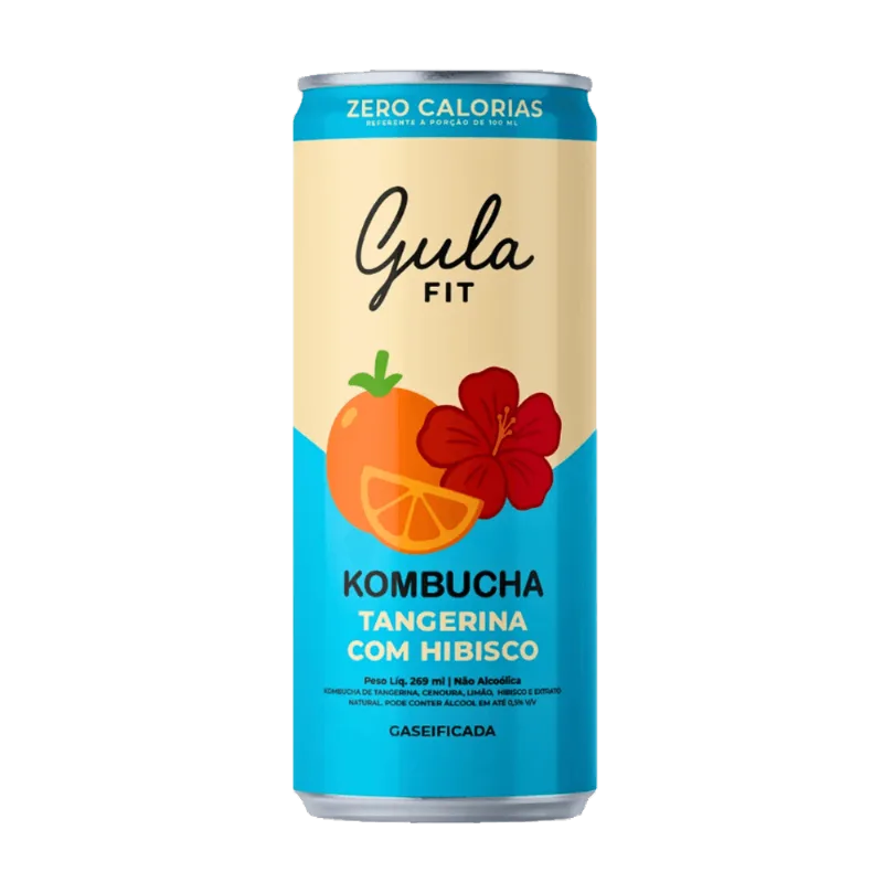 Kombucha Gula Fit Tangerina Com Hibisco Lata 269ml