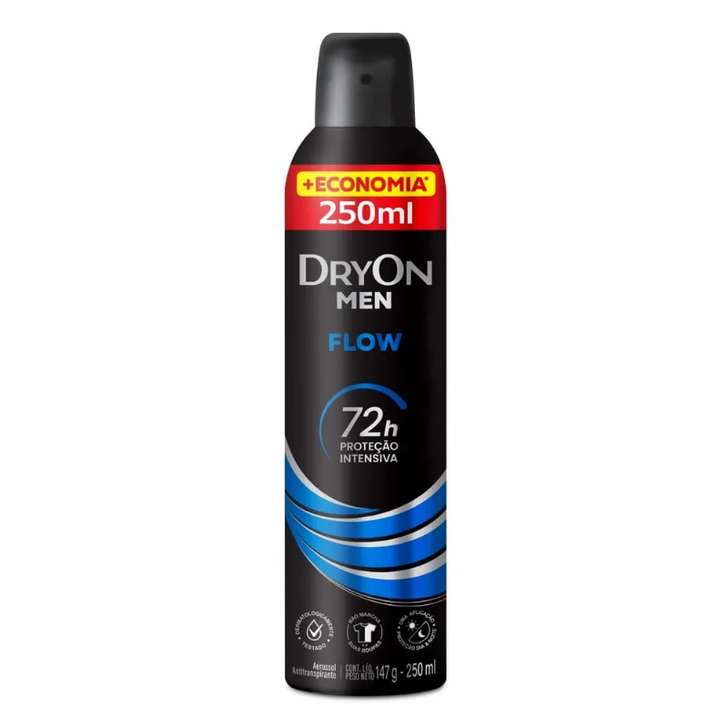 Desodorante Aerossol DryOn Men Flow 72h Proteção Intensiva 250ml - Dryon