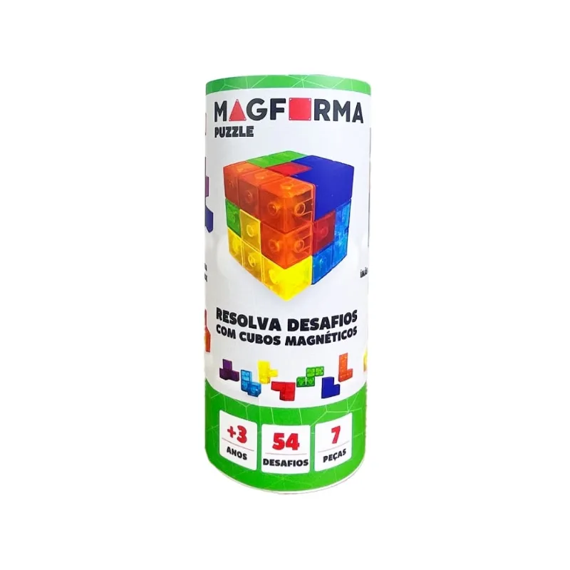 MagForma Cubos Puzzle Translúcidos Com 7 Peças e 54 desafios