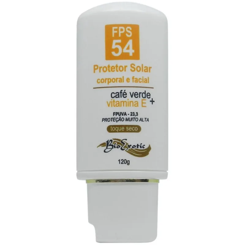 Protetor Solar Fps 54 Café Verde Vit E Toque Seco Bioexotic