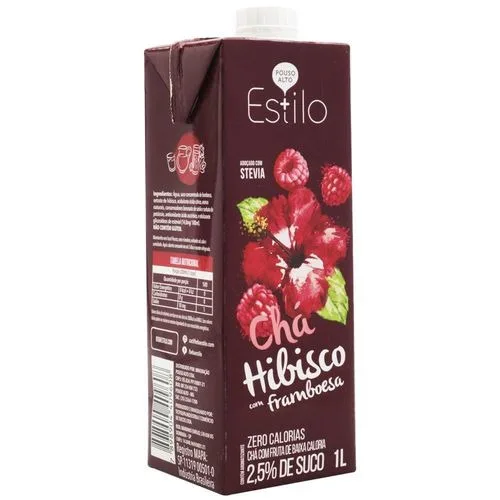 Pousoalto Cha Hibisco C/framboesa 1l - POUSO ALTO
