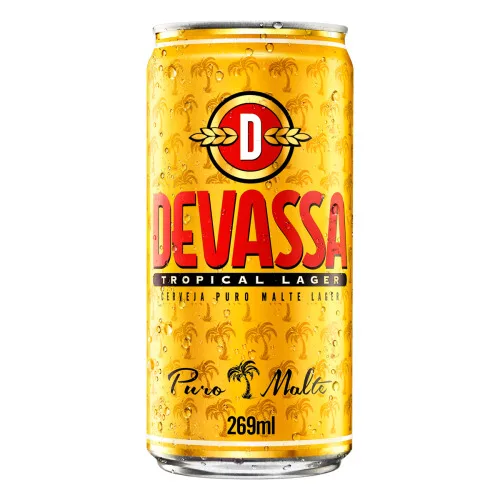 CERVEJA LAGER PURO MALTE TROPICAL DEVASSA LATA 269ML - DEVASSA