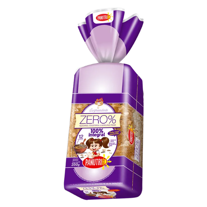 Pão Panutri 100% Integral 12 Grãos Zero 350g