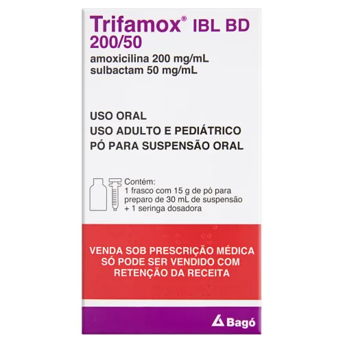 TRIFAMOX IBL BD 200 MG/ML + 50 MG/ML SUSPENSÃO ORAL LABORATÓRIOS BAGÓ - Trifamox