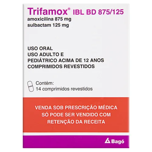 TRIFAMOX IBL BD 875 MG + 125 MG 14 COMPRIMIDOS LABORATÓRIOS BAGÓ - Trifamox