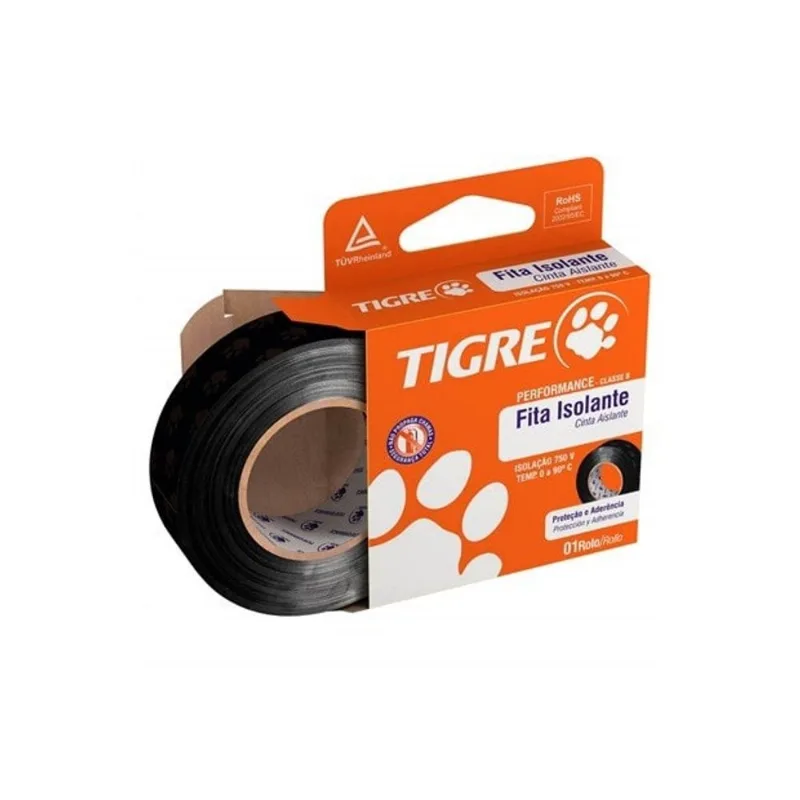 Fita isolante anti-chamas 19x900cm preta Tigre