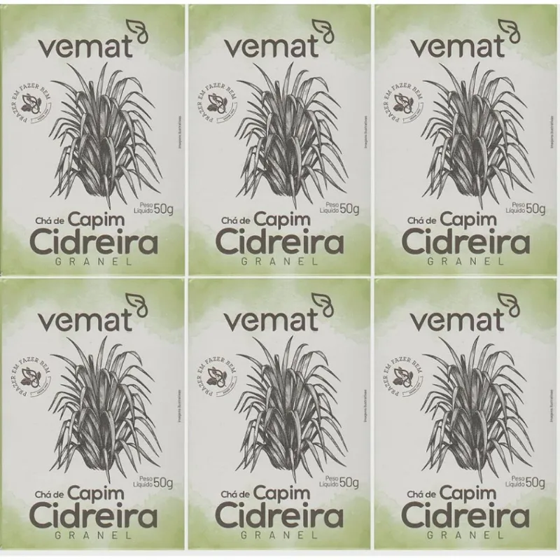 Cha De Capim Cidreira Granel 50g Vemat 6 Unidades