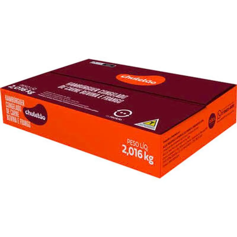 Hambúrguer Chuletão Congelado Carne bovina e frango 36x56g