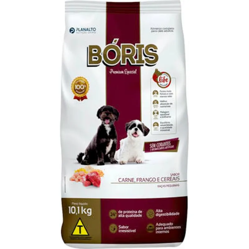 Alimento p Cães Bóris Raças Peq Carne, Frango e Cereais 10,1kg