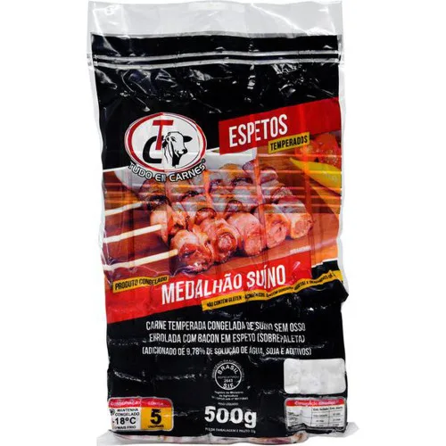 ESPETINHO TUDO EM CARNES 500G MEDALHAO SUÍNO