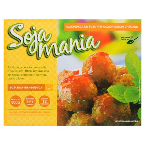 Almôndegas De Soja Pré Cozida Orégano Zero Gorduras Trans Soja Mania Caixa 300g 12 Unidades - SOJA MANIA