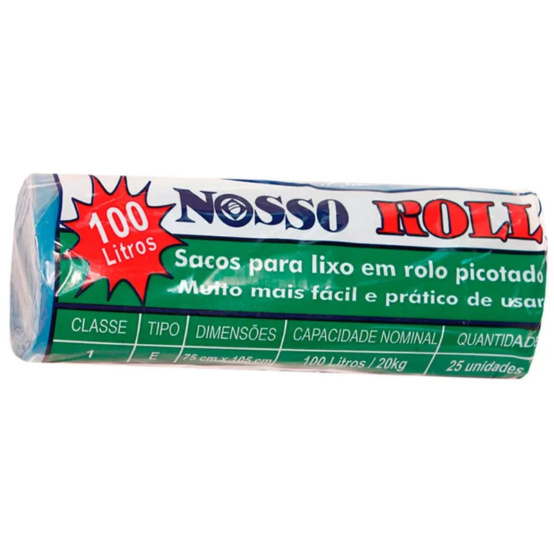 Sacos De Lixo Nosso Roll 100 Litros 25un