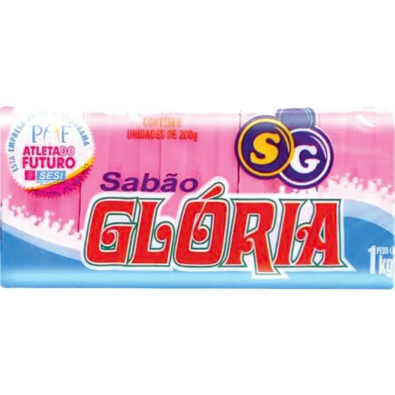 Sabão em Pedaço Glória Rosa 5x200g