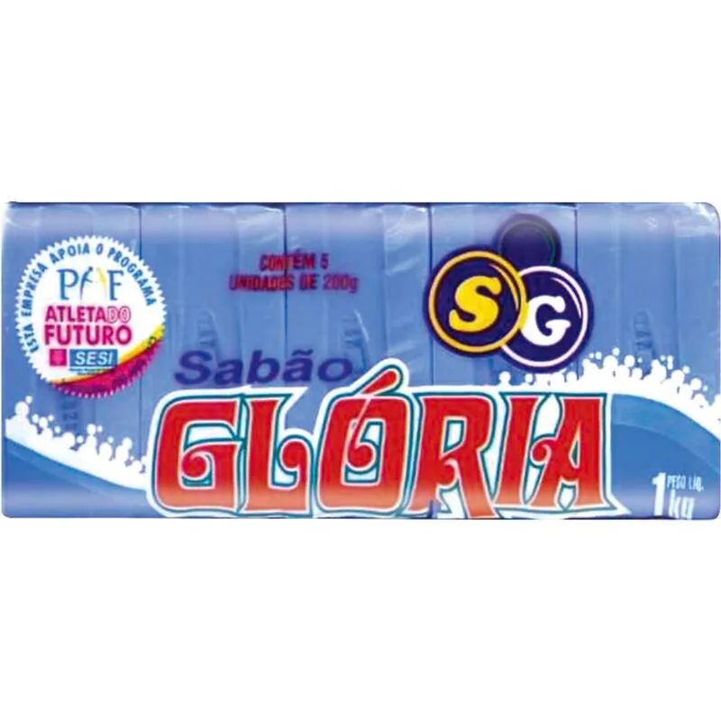 Sabão em Pedaço Glória Azul 5x200g