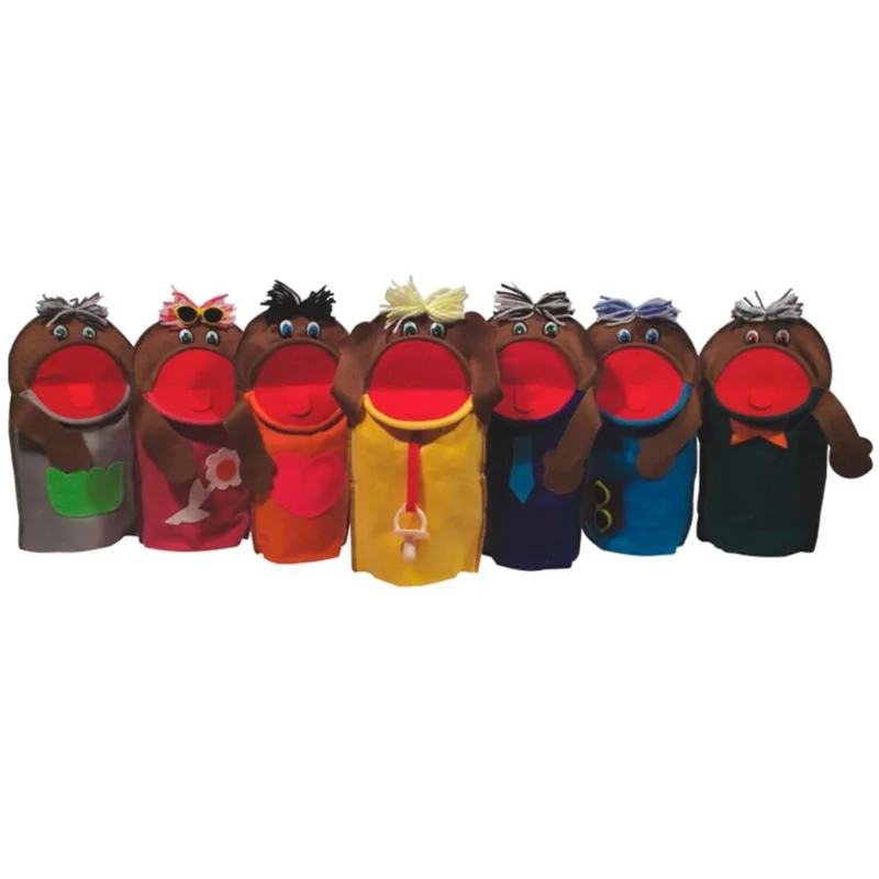Fantoche Família Negra 7 Personagens Feltro 1108 Ciabrink