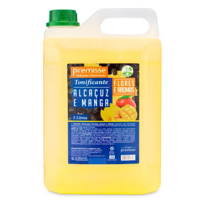 Sabonete Liquido Manga 5L Para Mãos E Corpo Banho Premisse