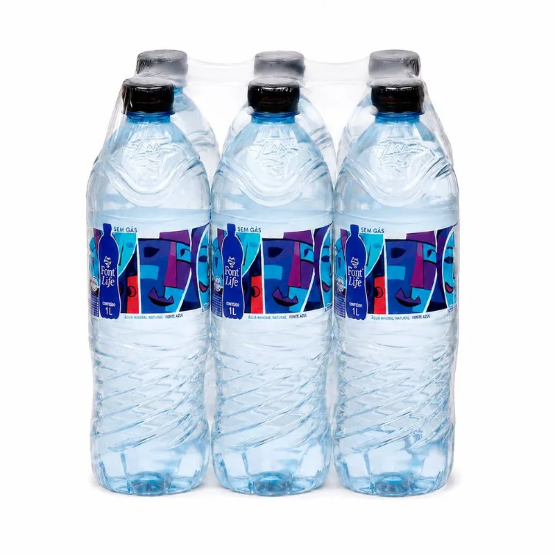 Água Mineral Natural Sem Gás Ecospring Garrafa 1L - Pack com 6 Unidades