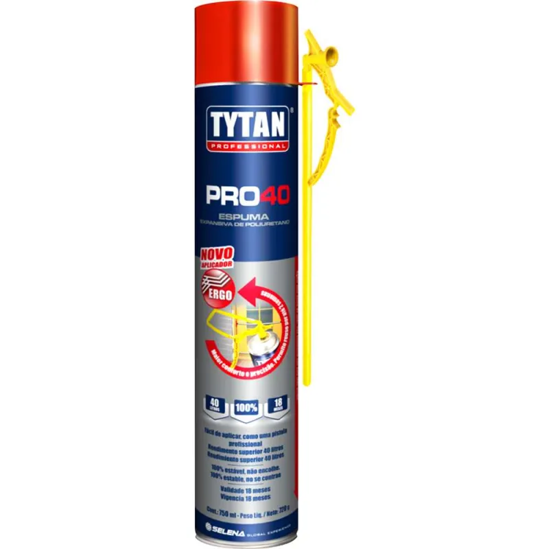 Espuma expansiva de poliuretano 750 ml/720 g PRO-40 - TYTAN - TYTAN - Construção Civil