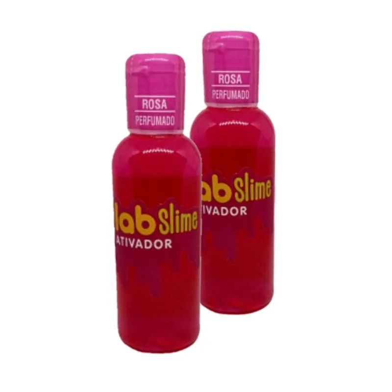 Kit 2 Ativador Rosa Slime Lab Slime Brinquedo Clear