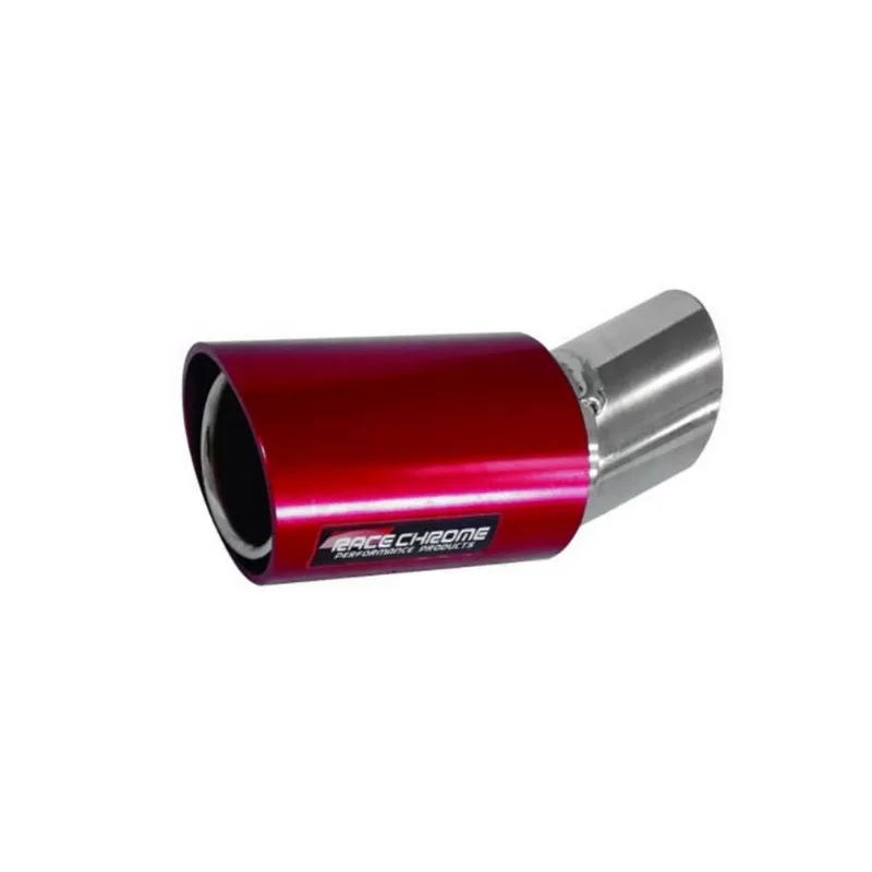 Ponteira Escapamento Race Chrome RC556 Alumínio Vermelho 3 Pol