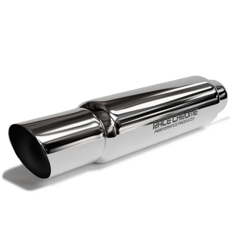Abafador Esportivo Pro-Series 4 Polegadas Inox 304 Ponteira Chanfrada de 3' Race Chrome RC491