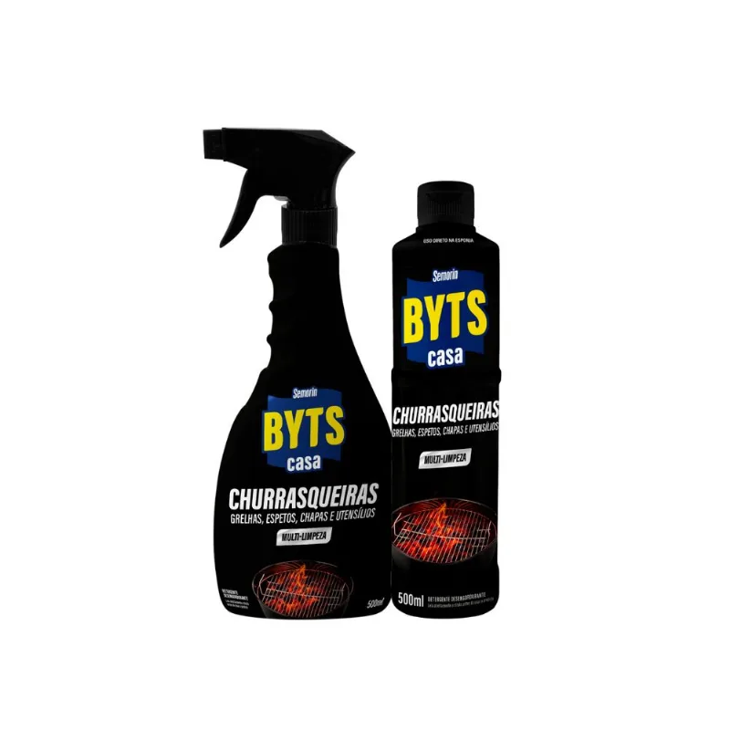 Semorin Limpador Byts Limpa Churrasqueira 500ml com refil de 500ml