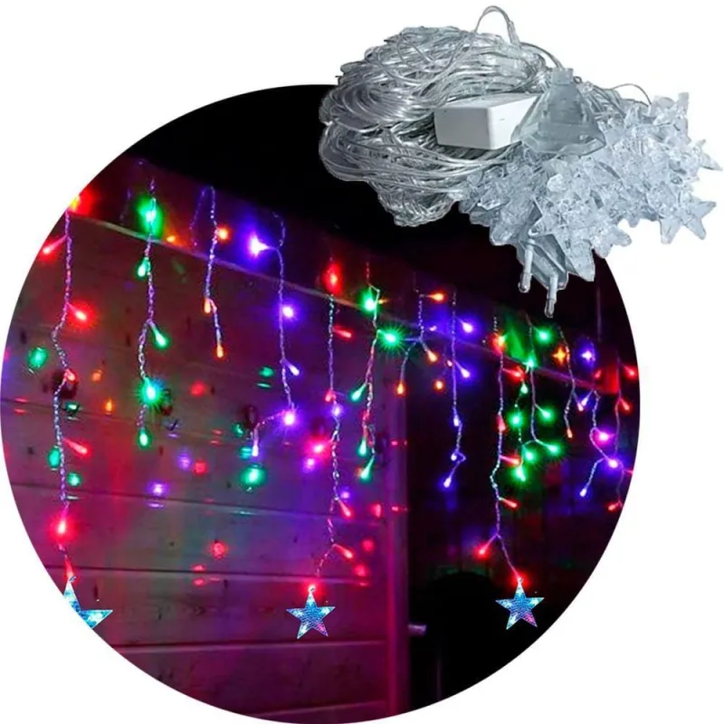 Pisca Cascata Natalino Natalina 225 Leds Luz Colorido 6m 220V para Decoração de Natal - OUTRAS