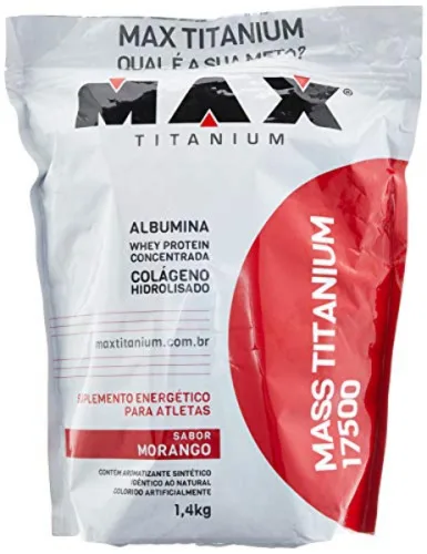 Massa Mass Titanium 17500 Refil  Morango Max Titanium - MAX TITANIUM - Suplementos