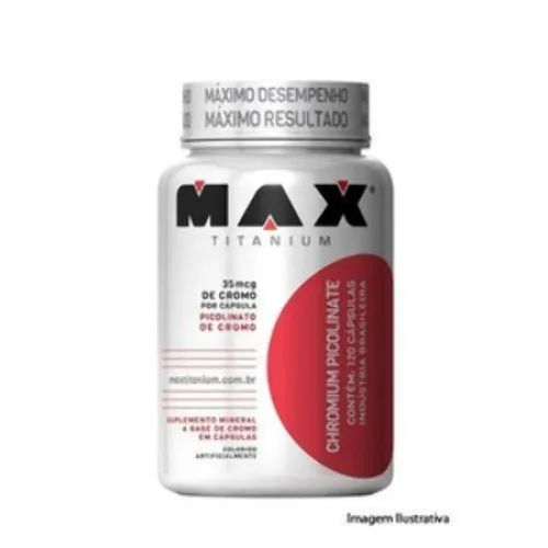 Esportivo Max Titanium Chromium Picolinate Pote 120 Cápsulas - MAX TITANIUM - Suplementos