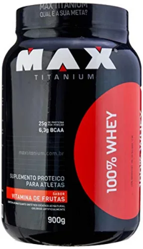 100 Acu Whey 900gr Vitamina De Frutas Titanium - MAX TITANIUM - Suplementos